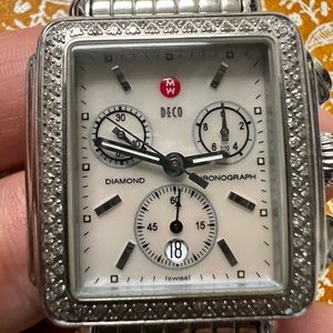 Michele Deco Mother of Pearl Diamond Bezel ￼Watch